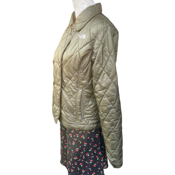 The North Face PrimaLoft Olive Army Green  Quilted Short Puffer Jacket Women’s M - Picture 8 of 16